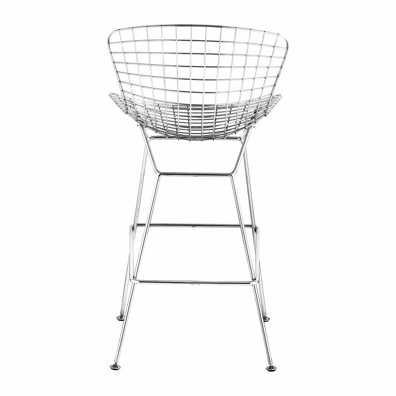 Wire Bar Chair (Set of 2) Chrome Bar Stools LOOMLAN By Zuo Modern