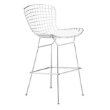 Wire Bar Chair (Set of 2) Chrome Bar Stools LOOMLAN By Zuo Modern