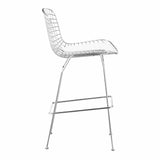 Wire Bar Chair (Set of 2) Chrome Bar Stools LOOMLAN By Zuo Modern