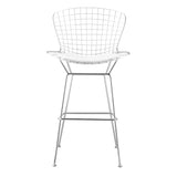 Wire Bar Chair (Set of 2) Chrome Bar Stools LOOMLAN By Zuo Modern