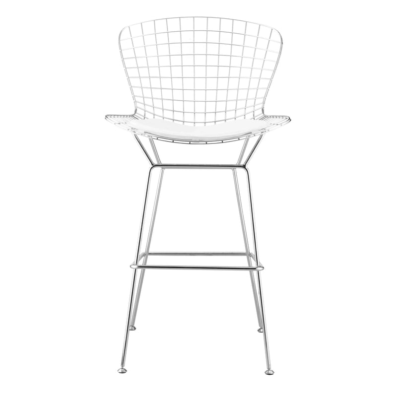 Wire Bar Chair (Set of 2) Chrome Bar Stools LOOMLAN By Zuo Modern