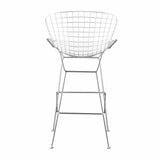 Wire Bar Chair (Set of 2) Chrome Bar Stools LOOMLAN By Zuo Modern