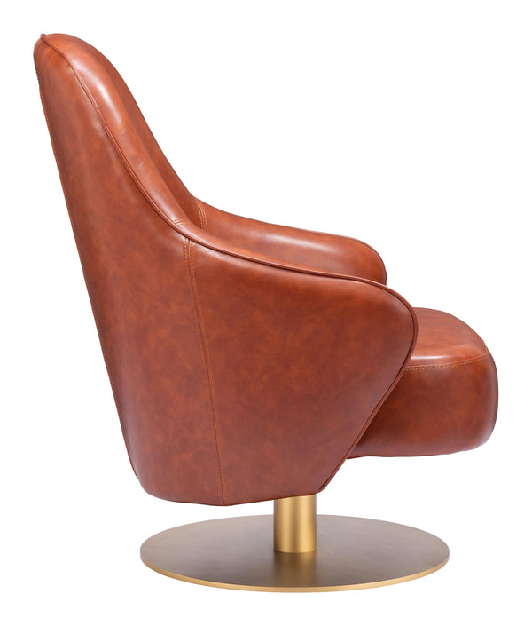 Withby Brown Armless Accent Chair Club Chairs LOOMLAN By Zuo Modern