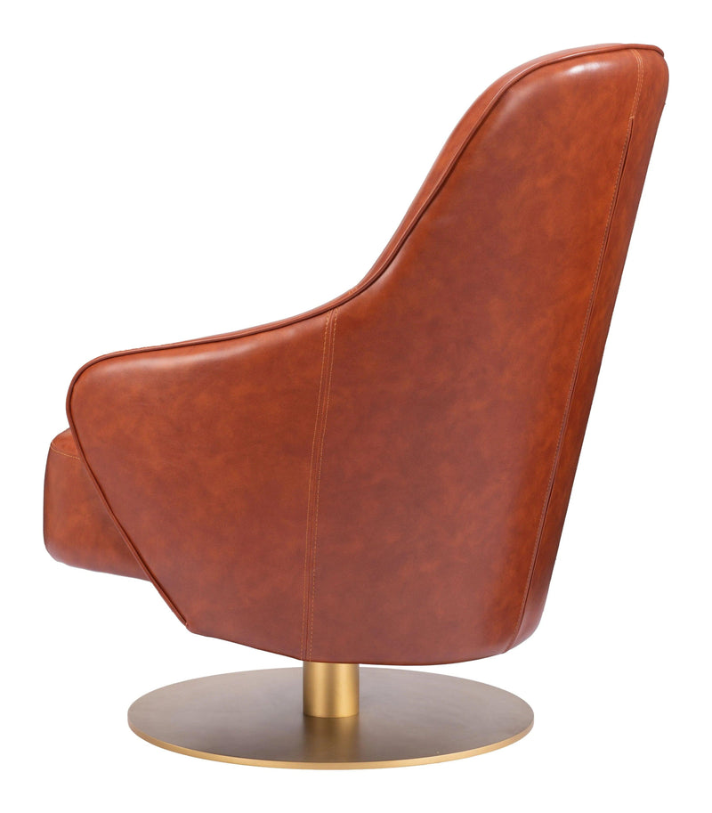 Withby Brown Armless Accent Chair Club Chairs LOOMLAN By Zuo Modern