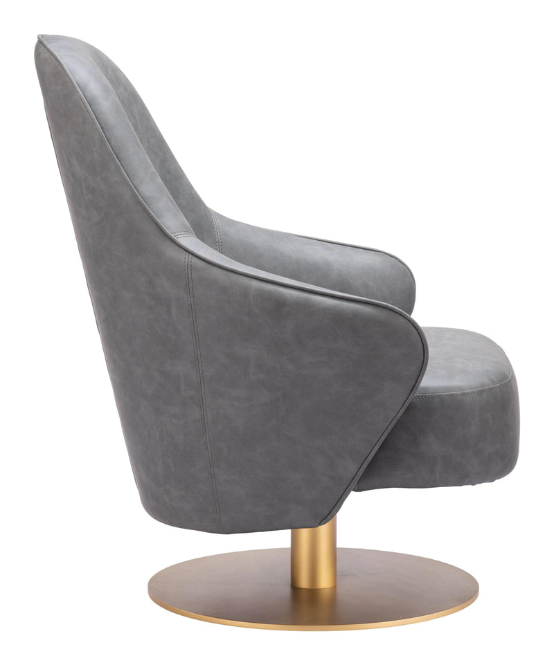 Withby Gray Armless Accent Chair Club Chairs LOOMLAN By Zuo Modern