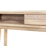 Wood Top Wood Base Color Slim Console Sofa Table with Shelves Console Tables LOOMLAN By LH Imports