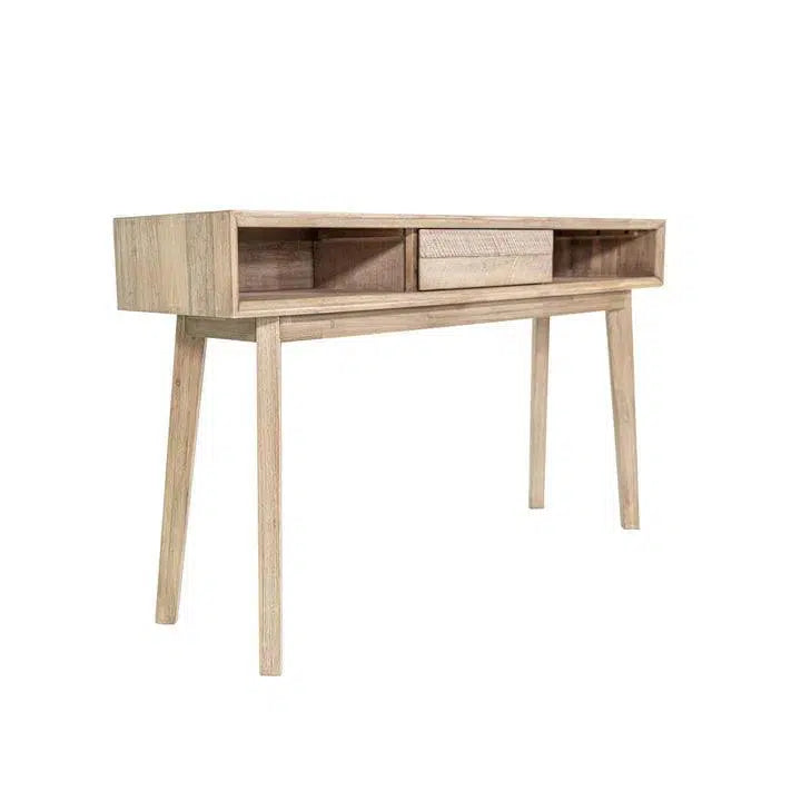 Wood Top Wood Base Color Slim Console Sofa Table with Shelves Console Tables LOOMLAN By LH Imports