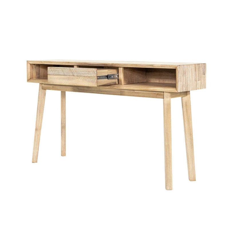 Wood Top Wood Base Color Slim Console Sofa Table with Shelves Console Tables LOOMLAN By LH Imports