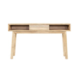 Wood Top Wood Base Color Slim Console Sofa Table with Shelves Console Tables LOOMLAN By LH Imports