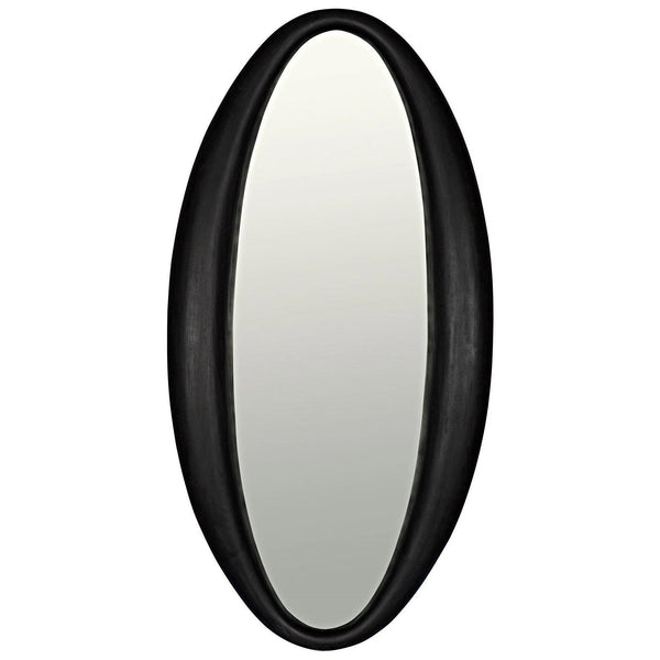 Woolsey Wood Black Vertical Mirror Wall Mirrors LOOMLAN By Noir