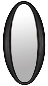 Woolsey Wood Black Vertical Mirror Wall Mirrors LOOMLAN By Noir