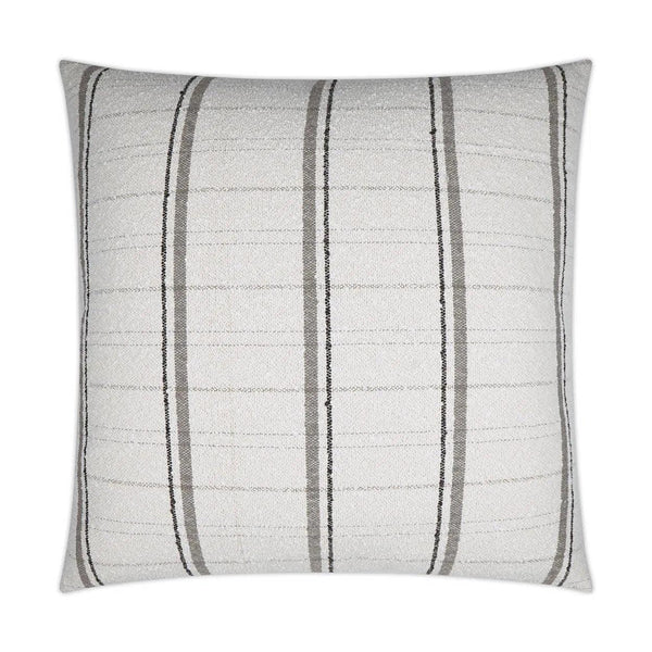 Wooly Bully Snow Stripes Textured White Grey Large Throw Pillow With Insert Throw Pillows LOOMLAN By D.V. Kap