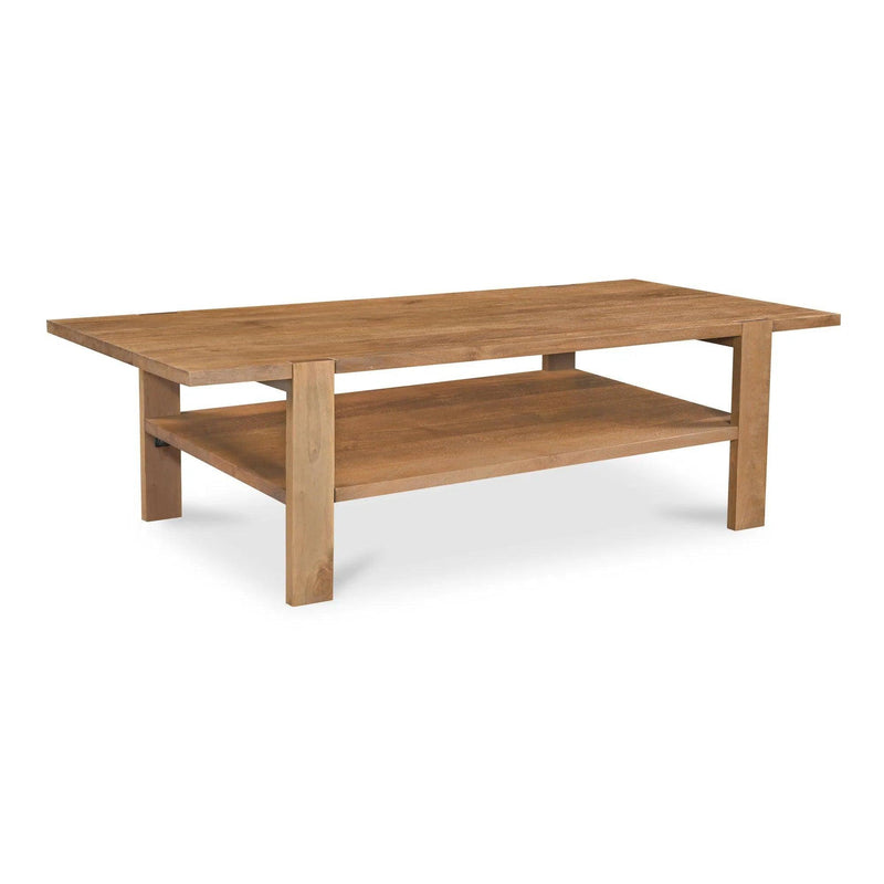 Workshop Natural Mango Wood Rectangular Coffee Table Coffee Tables LOOMLAN By Moe's Home