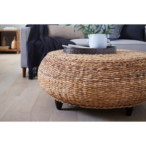 Woven Coffee Table Kubu Mandalay Ottoman Coffee Tables LOOMLAN By Furniture Classics