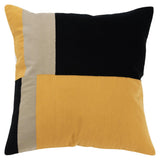 Woven Color Block Gold Throw Pillow With Down Insert Throw Pillows LOOMLAN By LOOMLAN