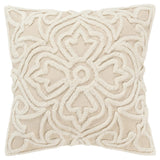 Woven Medallion Natural Throw Pillow With Down Insert Throw Pillows LOOMLAN By LOOMLAN