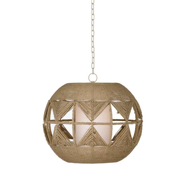 Woven Metal and Jute Brown Pendant Lamp Pendants LOOMLAN By Bassett Mirror