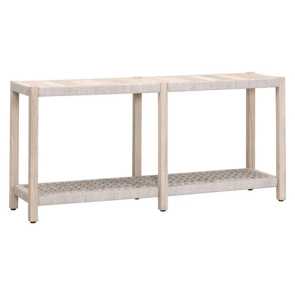 Wrap Outdoor Console Sofa Table for Patio Teak With Storage Shelf Outdoor Console Tables LOOMLAN By Essentials For Living