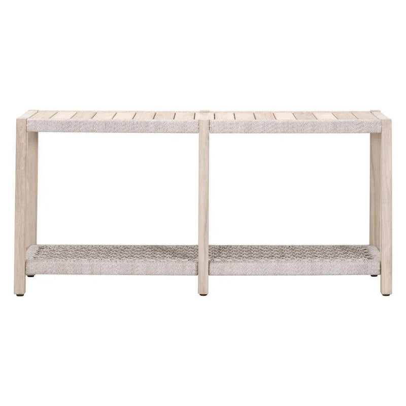 Wrap Outdoor Console Sofa Table for Patio Teak With Storage Shelf Outdoor Console Tables LOOMLAN By Essentials For Living