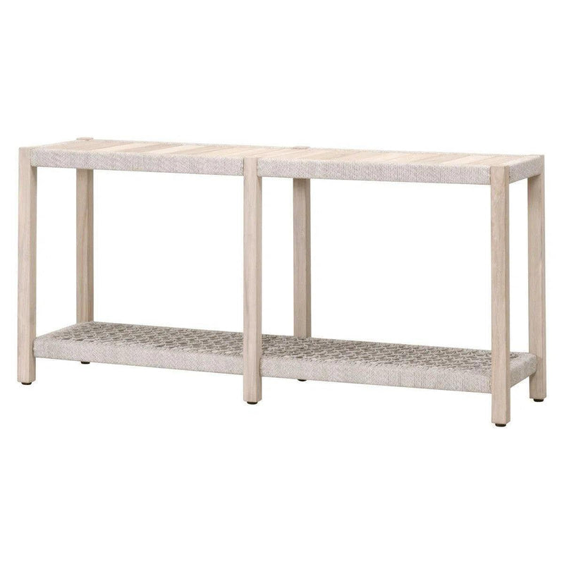 Wrap Outdoor Console Sofa Table for Patio Teak With Storage Shelf Outdoor Console Tables LOOMLAN By Essentials For Living