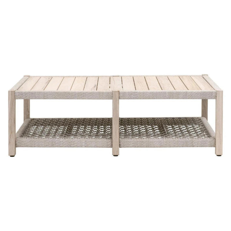 Wrap Outdoor Rectangular Coffee Table With Storage Shelf Outdoor Coffee Tables LOOMLAN By Essentials For Living