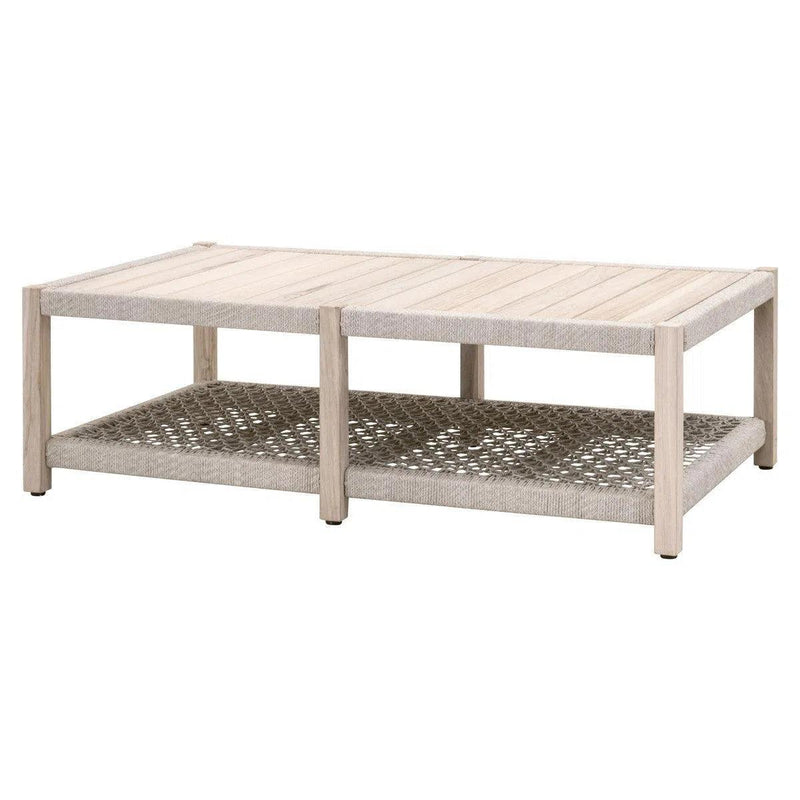 Wrap Outdoor Rectangular Coffee Table With Storage Shelf Outdoor Coffee Tables LOOMLAN By Essentials For Living