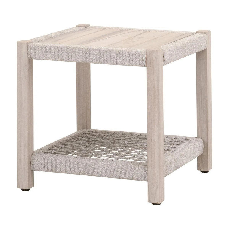 Wrap Outdoor Side Table With Storage Shelf Outdoor Side Tables LOOMLAN By Essentials For Living