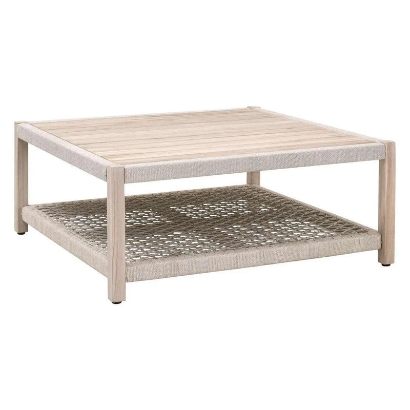 Wrap Outdoor Square Coffee Table Teak With Storage Shelf Outdoor Coffee Tables LOOMLAN By Essentials For Living