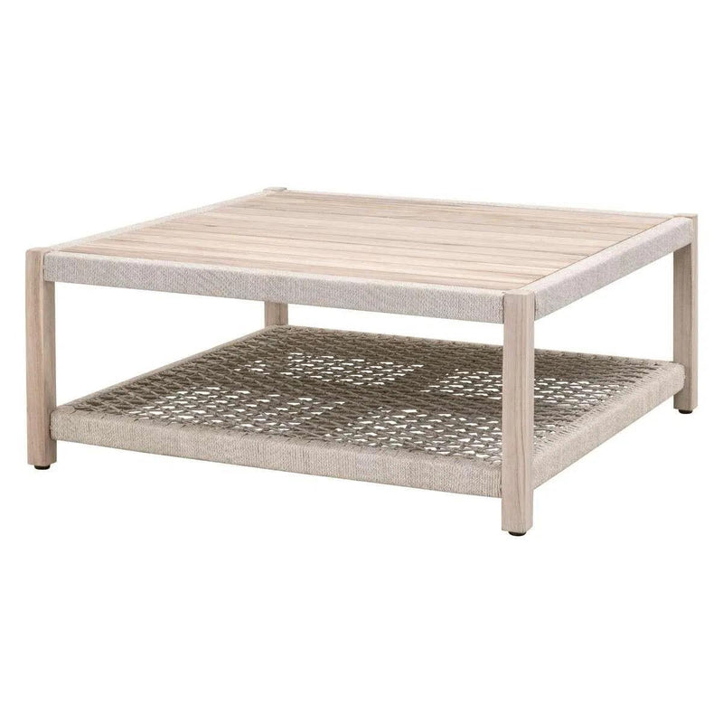 Wrap Outdoor Square Coffee Table Teak With Storage Shelf Outdoor Coffee Tables LOOMLAN By Essentials For Living