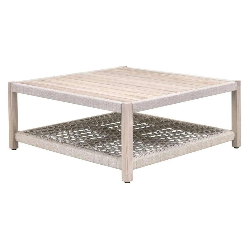 Wrap Outdoor Square Coffee Table Teak With Storage Shelf Outdoor Coffee Tables LOOMLAN By Essentials For Living