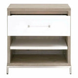 Wrenn 1 Drawer Two Tone White Nightstand Nightstands LOOMLAN By Essentials For Living