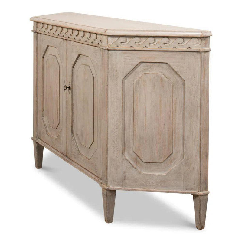 Wrenn Credenza Stone Grey Cabinet for Living Room Sideboards LOOMLAN By Sarreid