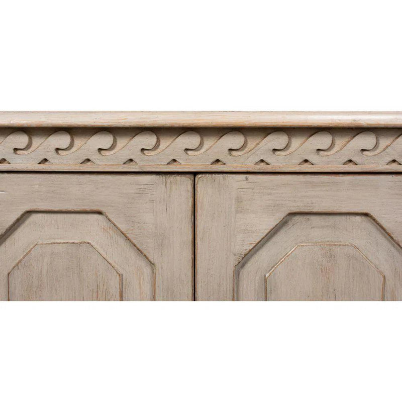 Wrenn Credenza Stone Grey Cabinet for Living Room Sideboards LOOMLAN By Sarreid