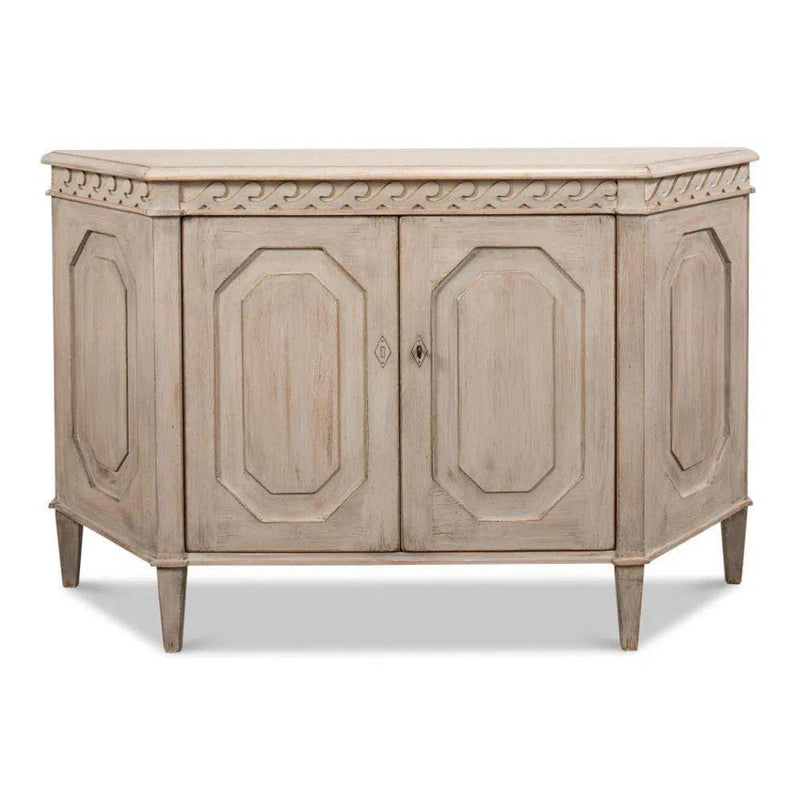 Wrenn Credenza Stone Grey Cabinet for Living Room Sideboards LOOMLAN By Sarreid