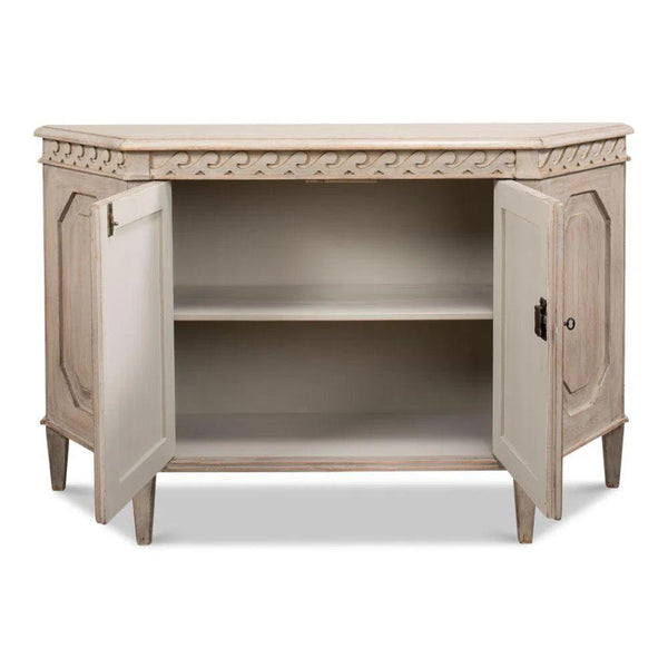 Wrenn Credenza Stone Grey Cabinet for Living Room Sideboards LOOMLAN By Sarreid