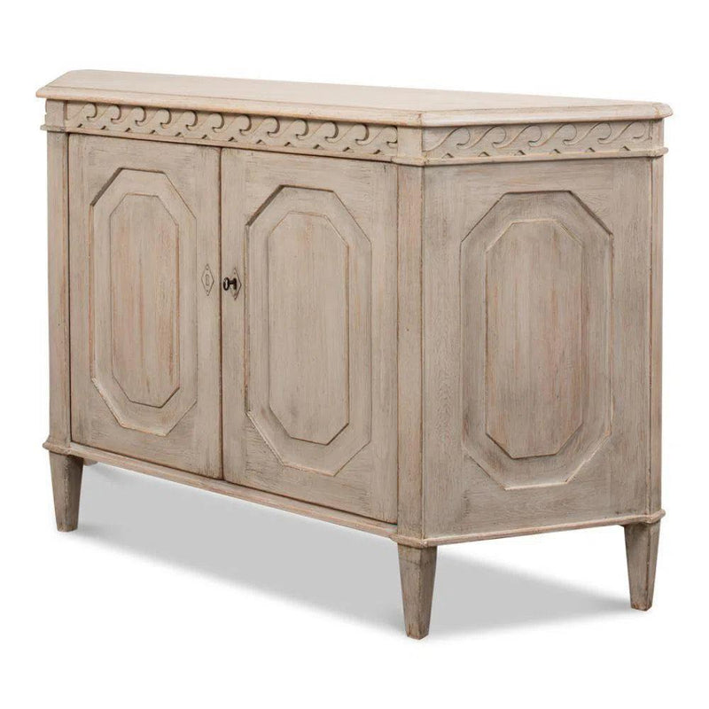 Wrenn Credenza Stone Grey Cabinet for Living Room Sideboards LOOMLAN By Sarreid