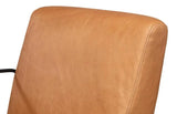 Xander Armchair Tan Leather Metal Frame Accent Chair Accent Chairs LOOMLAN By Sarreid