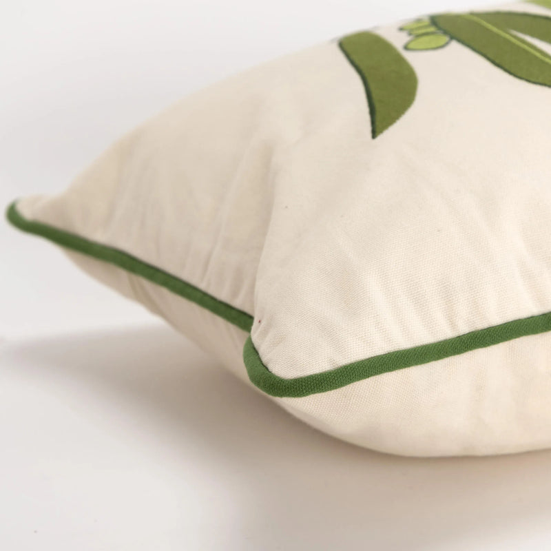 Yara Green Peas Farmhouse Lumbar Pillow Cover With Insert Throw Pillows LOOMLAN By LOOMLAN