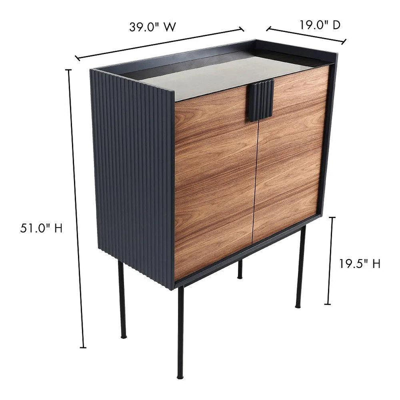 Yasmin Retro Bar Cabinet on Stand Home Bar Cabinets LOOMLAN By Moe's Home