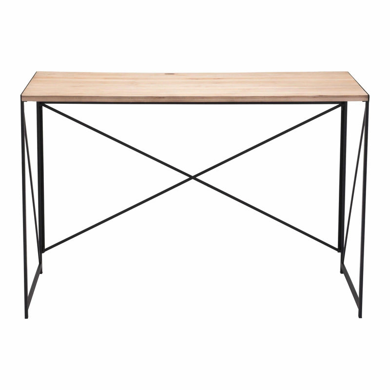 Yazmine Desk Natural & Black Home Office Desks LOOMLAN By Zuo Modern