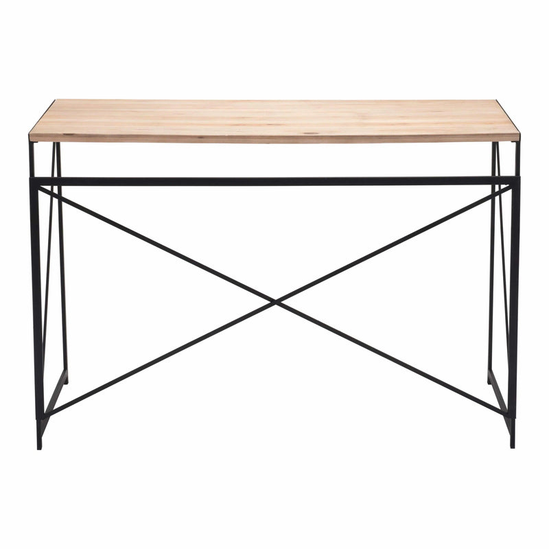 Yazmine Desk Natural & Black Home Office Desks LOOMLAN By Zuo Modern