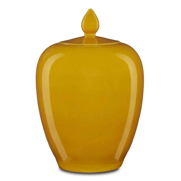 Yellow Imperial Yellow Ginger Jar Vases & Jars LOOMLAN By Currey & Co