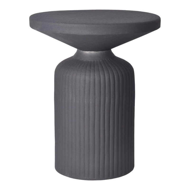 Yoli Aluminum Black Round Side Table Side Tables LOOMLAN By Moe's Home