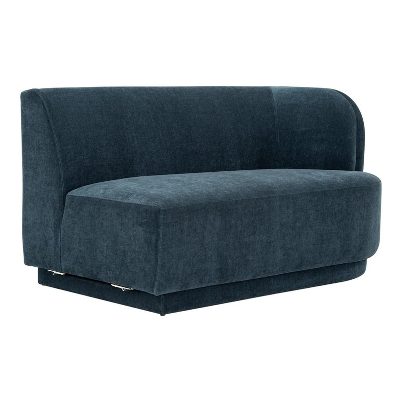 Yoon Polyester and Fsc Wood Deep Teal 2 Seat Sofa Left Sofas & Loveseats LOOMLAN By Moe's Home