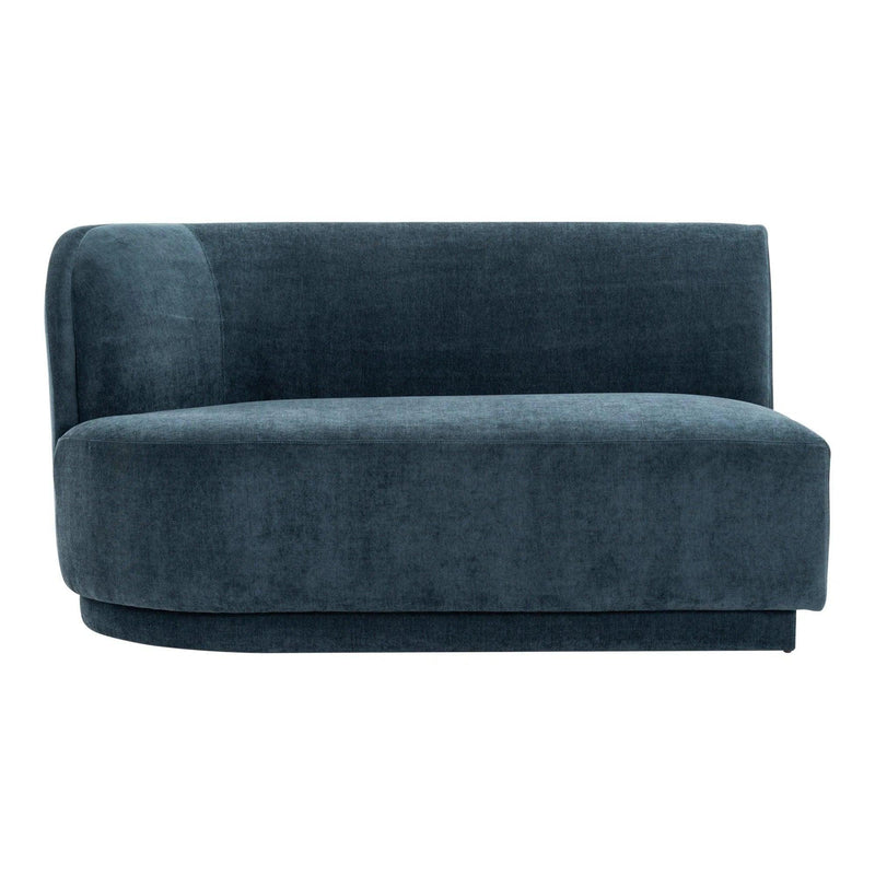 Yoon Polyester and Fsc Wood Deep Teal 2 Seat Sofa Left Sofas & Loveseats LOOMLAN By Moe's Home