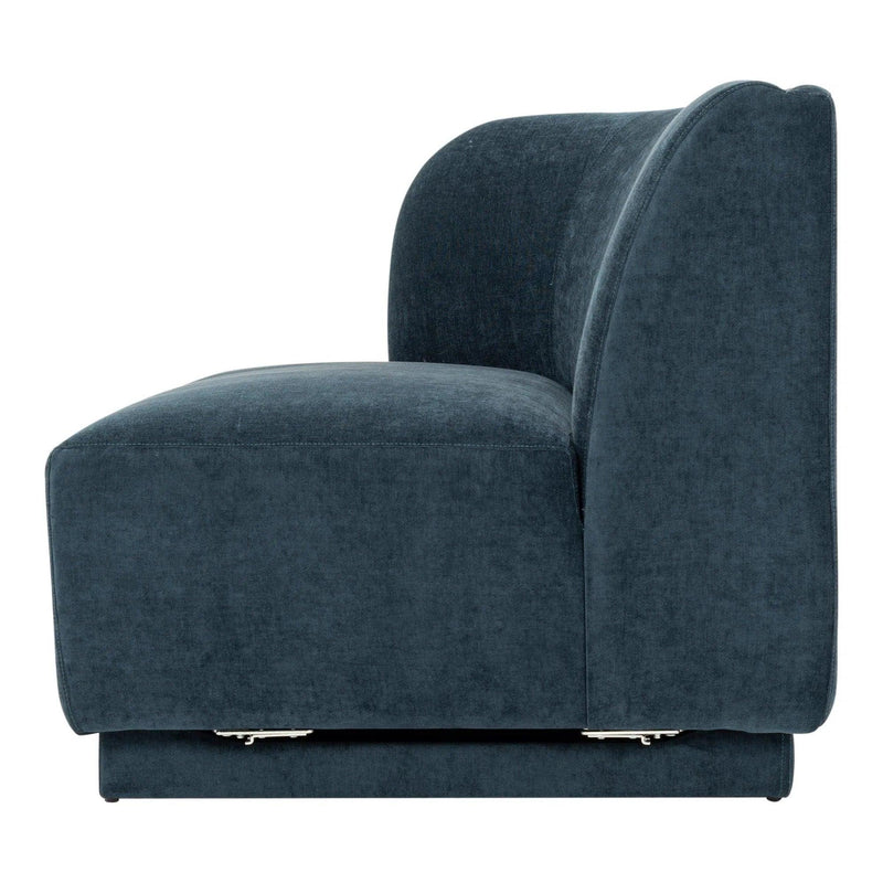 Yoon Polyester and Fsc Wood Deep Teal 2 Seat Sofa Left Sofas & Loveseats LOOMLAN By Moe's Home