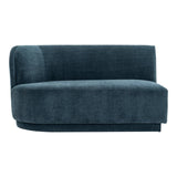 Yoon Polyester and Fsc Wood Deep Teal 2 Seat Sofa Right Sofas & Loveseats LOOMLAN By Moe's Home