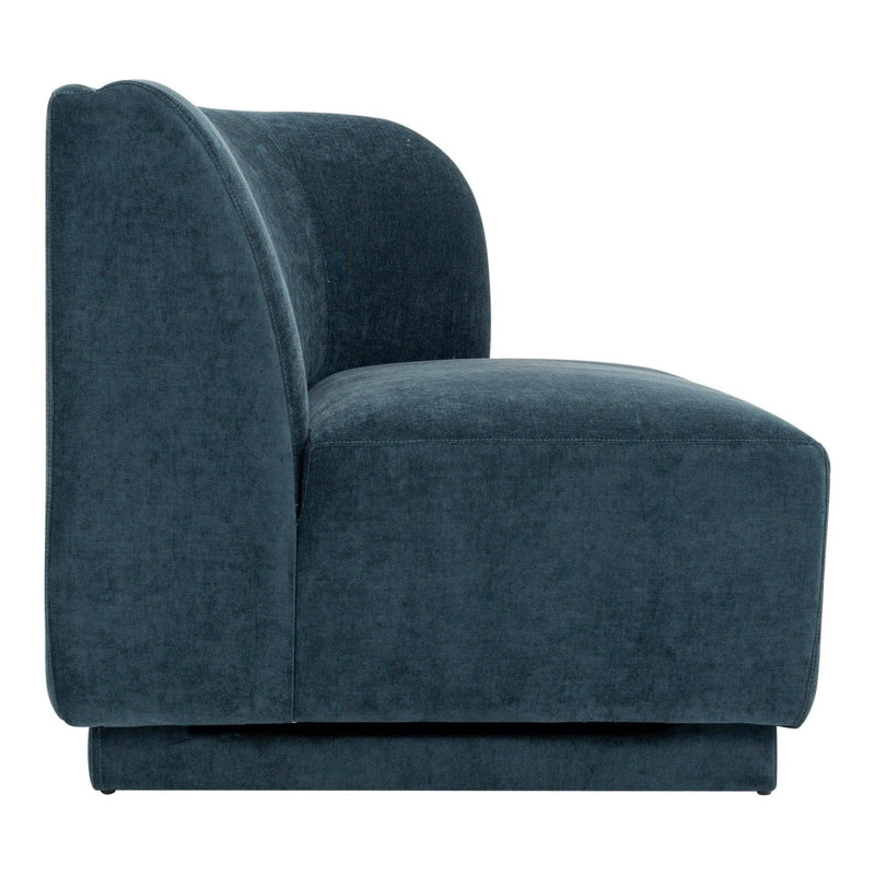 Yoon Polyester and Fsc Wood Deep Teal 2 Seat Sofa Right Sofas & Loveseats LOOMLAN By Moe's Home