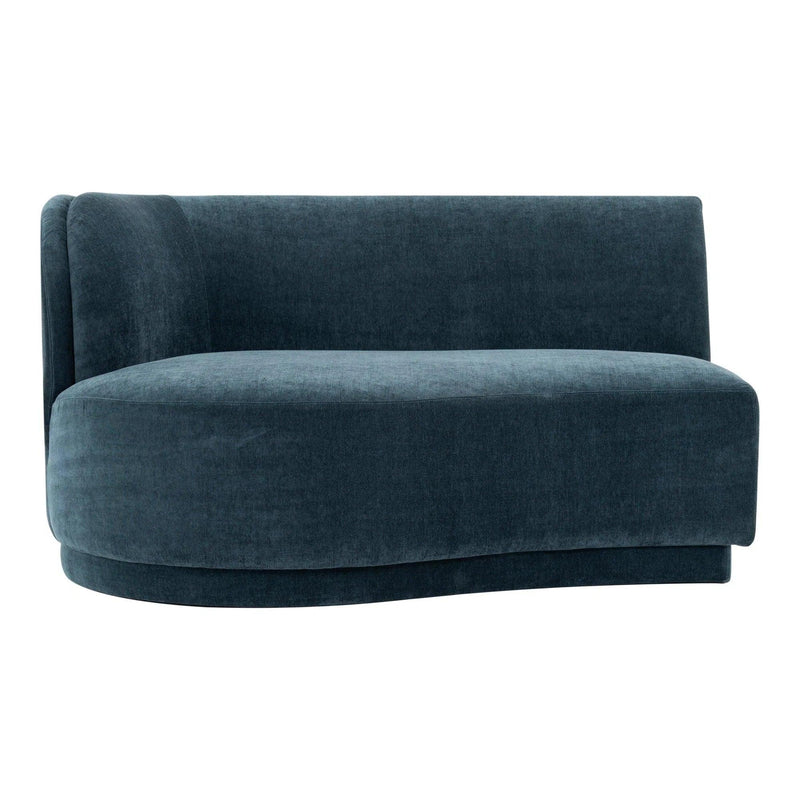 Yoon Polyester and Fsc Wood Deep Teal Chaise Left Modular Sofas LOOMLAN By Moe's Home