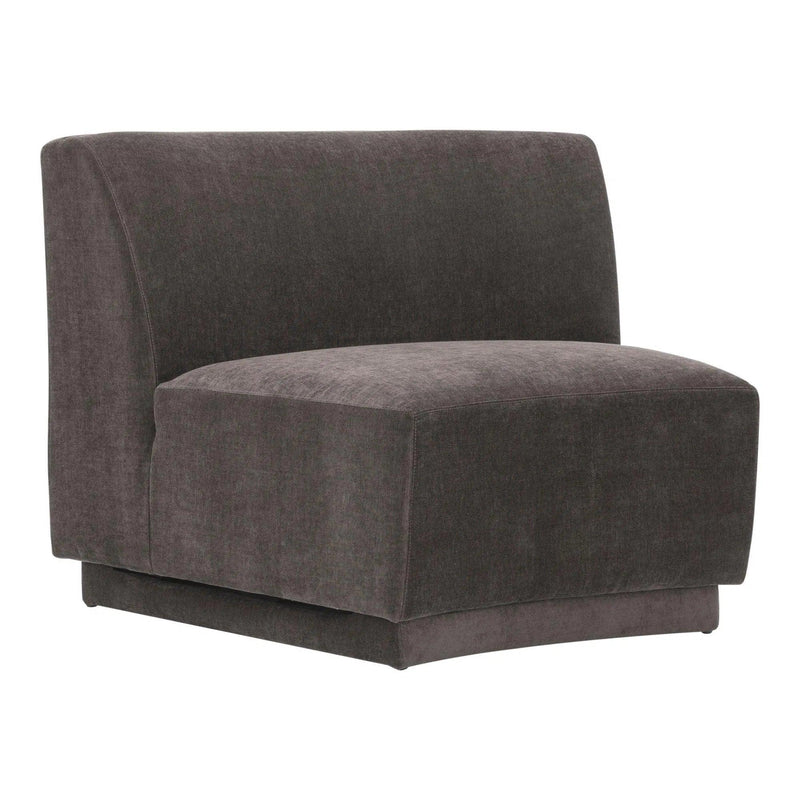 Yoon Polyester Upholstered Grey Slipper Chair Modular Sofas LOOMLAN By Moe's Home